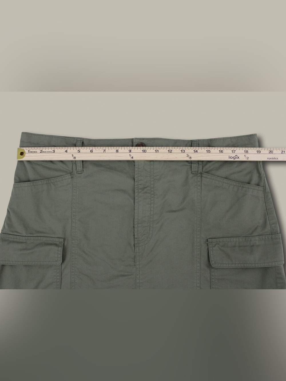 Gap Olive Green High Rise Utility Cargo Mini Skirt Size 16 Twill Streetwear - Picture 5 of 6